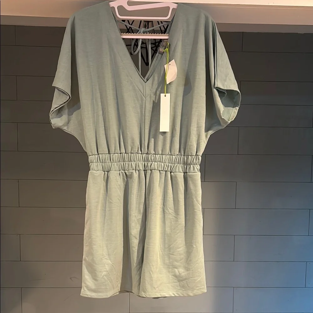 NWT Good‎ Luck Gem dusty blue romper